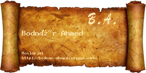 Bodnár Ahmed névjegykártya
