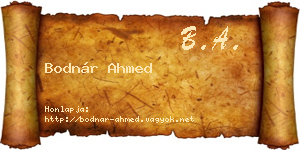 Bodnár Ahmed névjegykártya