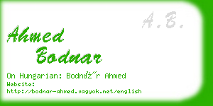 ahmed bodnar business card